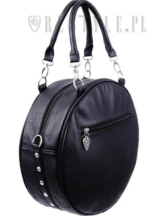Czarna Okrągła torebka, księżyc, pełnia "LUNA ROUND BAG"-Restyle Outlet