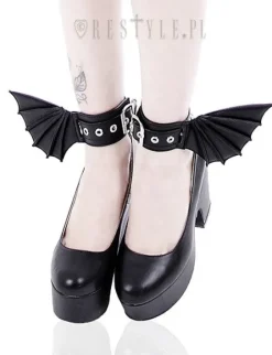 Czarne bransolety, skrzydła nietoperza, gotyckie pieszczochy "BAT CUFFS"-Restyle Sale