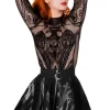 Czarne gotyckie body katedralne CATHEDRAL CORSET-Restyle Fashion