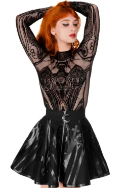 Czarne gotyckie body katedralne CATHEDRAL CORSET-Restyle Fashion