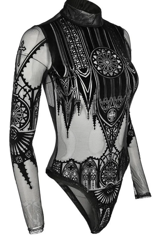 Czarne gotyckie body katedralne INVERTED CATHEDRAL-Restyle Outlet