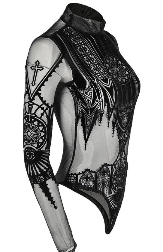 Czarne gotyckie body katedralne INVERTED CATHEDRAL-Restyle Outlet