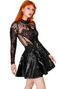 Czarne gotyckie body katedralne CATHEDRAL CORSET-Restyle Fashion