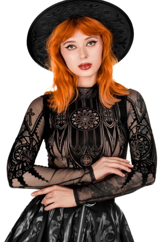 Czarne gotyckie body katedralne INVERTED CATHEDRAL-Restyle Outlet