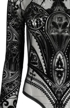 Czarne gotyckie body katedralne CATHEDRAL CORSET-Restyle Fashion