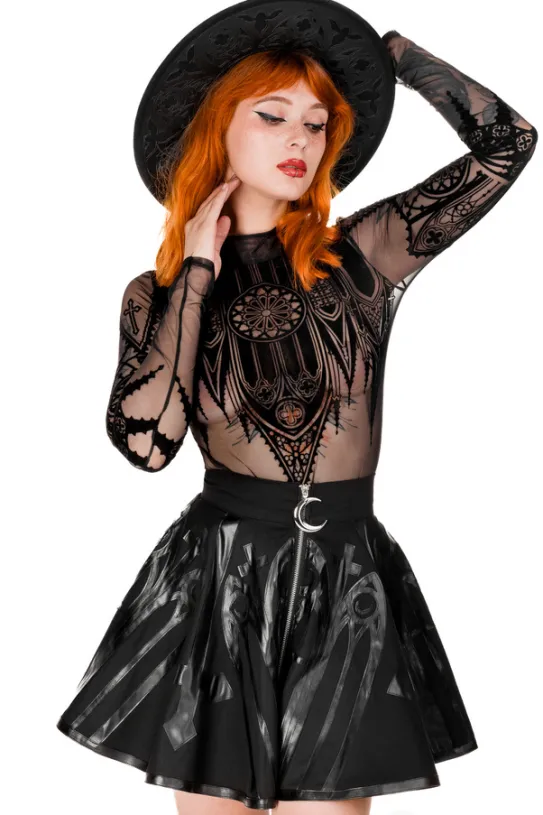 Czarne gotyckie body katedralne INVERTED CATHEDRAL-Restyle Outlet