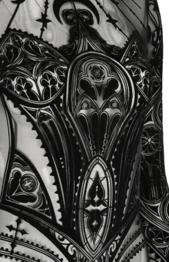 Czarne gotyckie body katedralne CATHEDRAL CORSET-Restyle Fashion