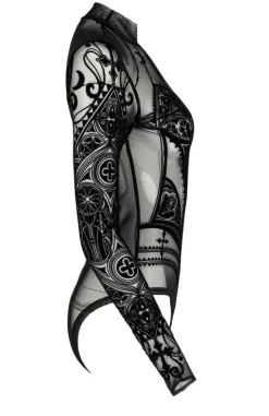 Czarne gotyckie body katedralne CATHEDRAL CORSET-Restyle Fashion