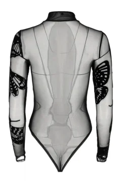 Czarne gotyckie body w ĆMY Death's head hawkmoth-Restyle Online