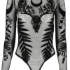 Czarne gotyckie body z siateczki FERN-Restyle Sale