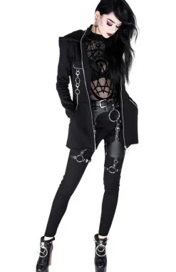 Czarne gotyckie body z siatki geometryczne MOON CHILD MESH BODY-Restyle Sale