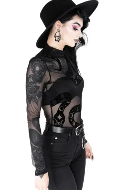 Czarne gotyckie siatkowane body z wężem SNAKE MESH BODY-Restyle Discount
