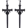 Czarne kolczyki miecze, księżyce "BLACK SWORDS"-Restyle Clearance