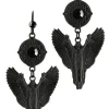 Czarne kolczyki na zamykanych biglach Black Angel Earrings-Restyle Sale