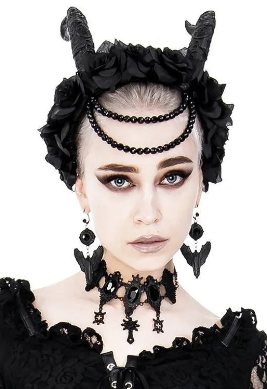 Czarne kolczyki na zamykanych biglach Black Angel Earrings-Restyle Sale