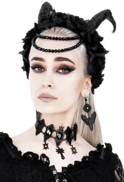 Czarne kolczyki na zamykanych biglach Black Angel Earrings-Restyle Sale
