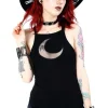 Czarny damski top Mesh Moon-Restyle New