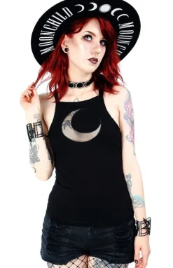 Czarny damski top Mesh Moon-Restyle New