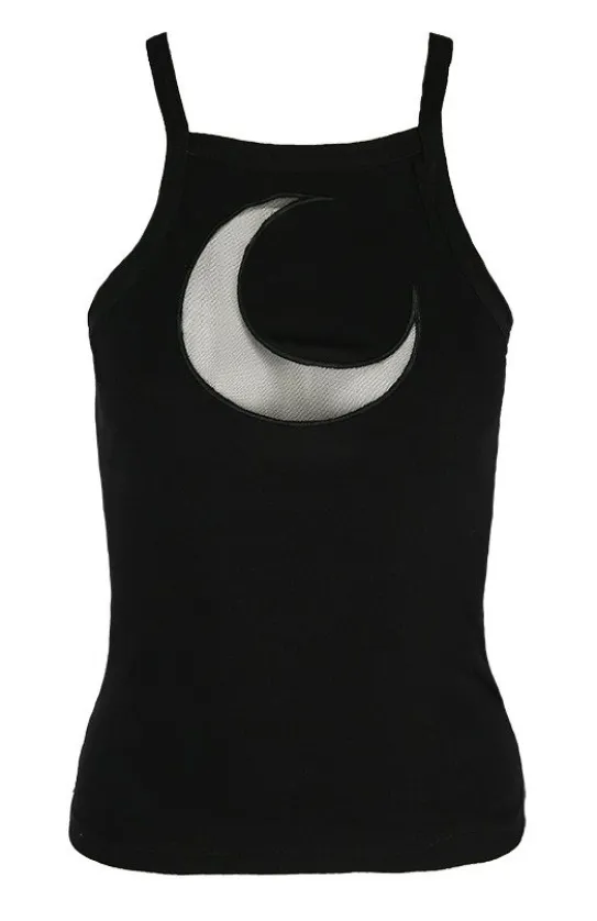Czarny damski top Mesh Moon-Restyle New