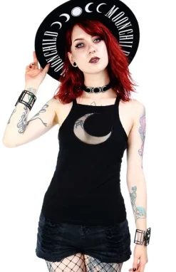 Czarny damski top Mesh Moon-Restyle New