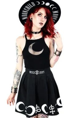 Czarny damski top Mesh Moon-Restyle New