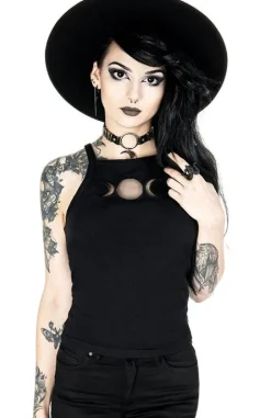 Czarny damski top Triple Goddess-Restyle Clearance