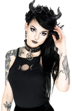 Czarny damski top Triple Goddess-Restyle Clearance