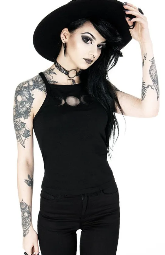 Czarny damski top Triple Goddess-Restyle Clearance