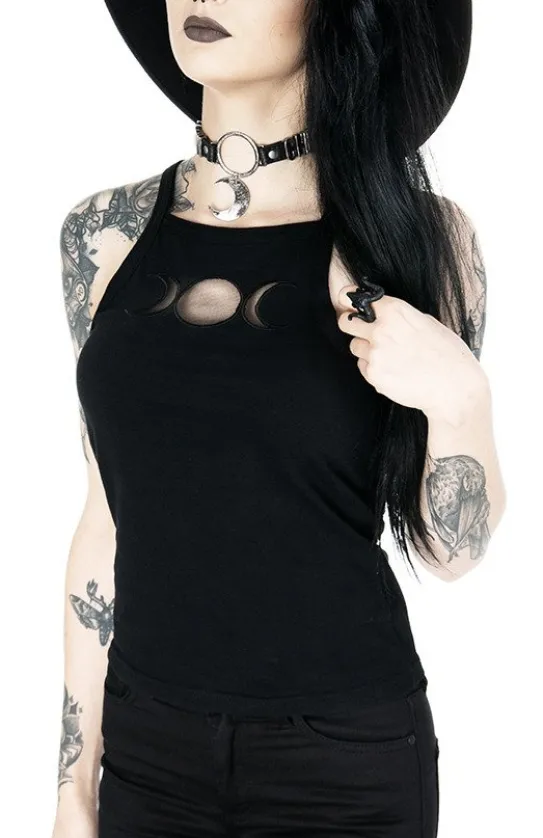 Czarny damski top Triple Goddess-Restyle Clearance