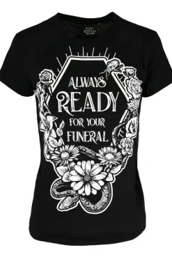 Czarny damski T-shirt Always Ready For Your Funeral-Restyle Outlet