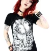 Czarny damski T-shirt Moon Bunny-Restyle Clearance