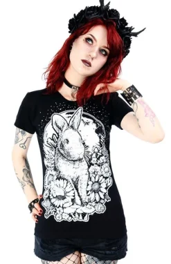 Czarny damski T-shirt Moon Bunny-Restyle Clearance