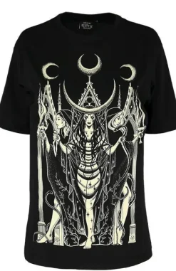 Czarny luźny tshirt Boginie HECATE OVERSIZED-Restyle New