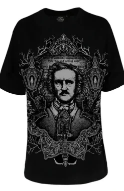 Czarny luźny tshirt EDGAR POE OVERSIZED-Restyle Sale