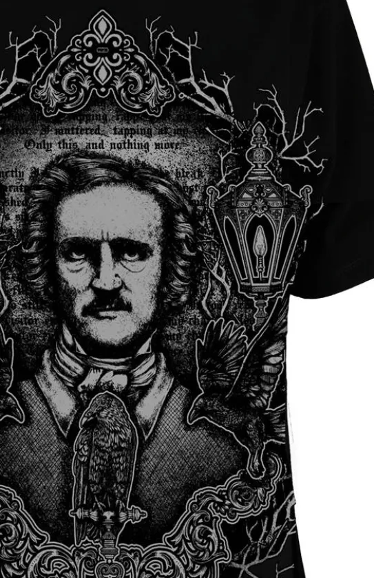 Czarny luźny tshirt EDGAR POE OVERSIZED-Restyle Sale