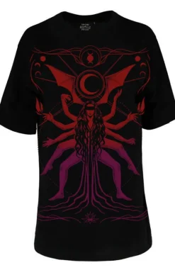 Czarny luźny tshirt GODDESS DANCER OVERSIZED-Restyle Online