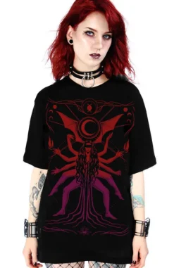 Czarny luźny tshirt GODDESS DANCER OVERSIZED-Restyle Online
