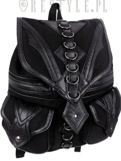 Czarny plecak do szkoły z kieszeniami, torba smok "DRAGON BACKPACK"-Restyle Fashion