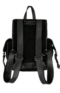 Czarny plecak paproć i księżyc HERBAL BACKPACK-Restyle Fashion