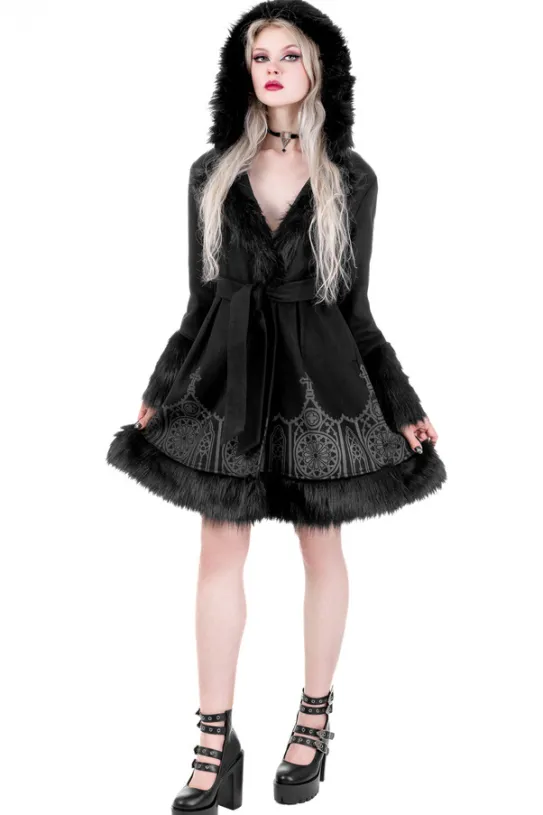 DARK ALTAR ROZKLOSZOWANY PŁASZCZ ZIMOWY z nadrukiem-Restyle Sale