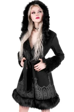 DARK ALTAR ROZKLOSZOWANY PŁASZCZ ZIMOWY z nadrukiem-Restyle Sale