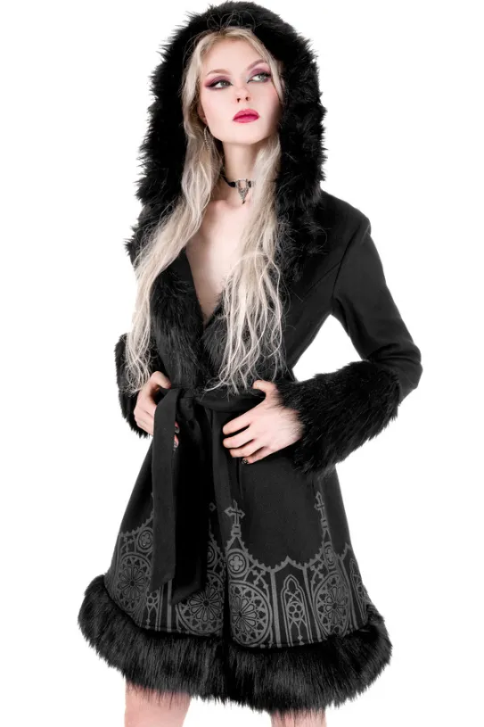 DARK ALTAR ROZKLOSZOWANY PŁASZCZ ZIMOWY z nadrukiem-Restyle Sale