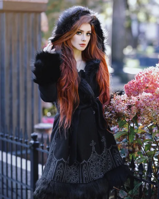 DARK ALTAR ROZKLOSZOWANY PŁASZCZ ZIMOWY z nadrukiem-Restyle Sale