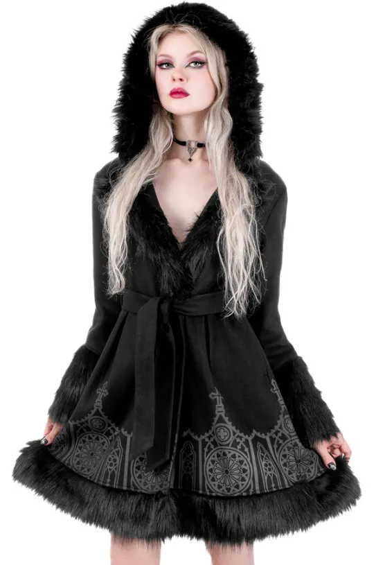 DARK ALTAR ROZKLOSZOWANY PŁASZCZ ZIMOWY z nadrukiem-Restyle Sale