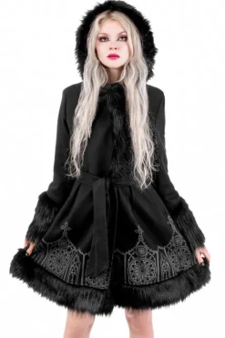 DARK ALTAR ROZKLOSZOWANY PŁASZCZ ZIMOWY z nadrukiem-Restyle Sale