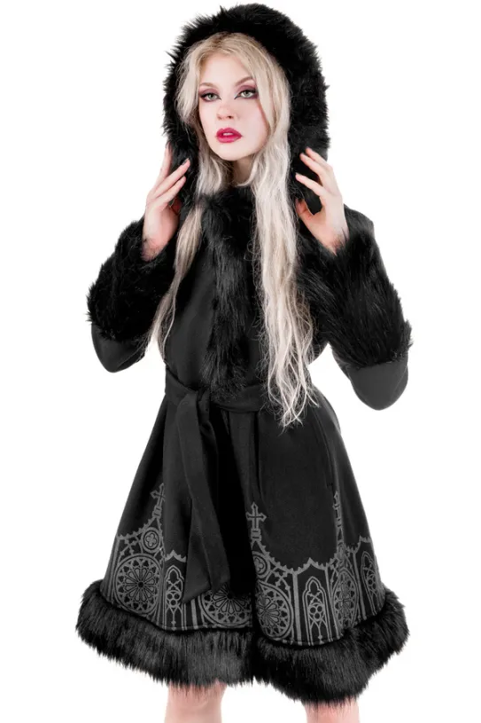 DARK ALTAR ROZKLOSZOWANY PŁASZCZ ZIMOWY z nadrukiem-Restyle Sale