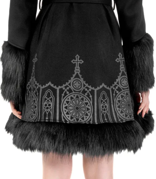 DARK ALTAR ROZKLOSZOWANY PŁASZCZ ZIMOWY z nadrukiem-Restyle Sale