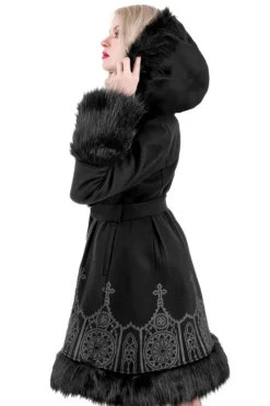 DARK ALTAR ROZKLOSZOWANY PŁASZCZ ZIMOWY z nadrukiem-Restyle Sale