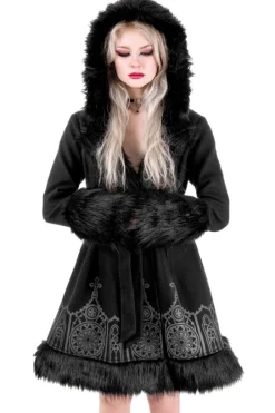 DARK ALTAR ROZKLOSZOWANY PŁASZCZ ZIMOWY z nadrukiem-Restyle Sale
