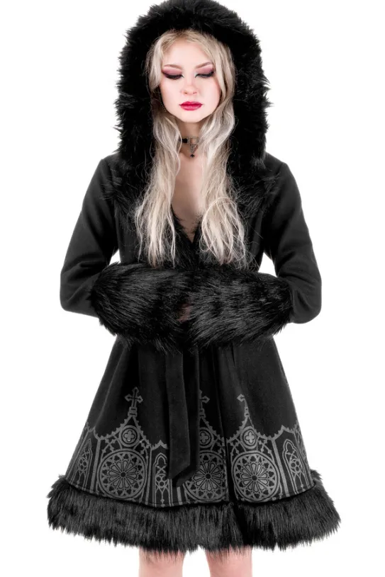 DARK ALTAR ROZKLOSZOWANY PŁASZCZ ZIMOWY z nadrukiem-Restyle Sale